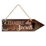 Les Tr&eacute;sors De Lily [Q2840] - Plaque fl&egrave;che bois 'Messages' marron (chambre des secrets) - 30x8. 5 cm pruun