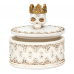 Mini Jewelry Organization Box Crown skull Rings Necklace Organizer White