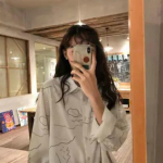 Harajuku kassipluus Kevadine pikkade varrukatega Keerake krae Vintage S&auml;rk Lahtised pluusid Mood Blusad S