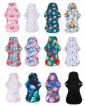 10 tk M bambusest s&ouml;est alusp&uuml;ksid Mama riidest menstruatsioonipadjad korduvkasutatavad h&uuml;gieenipadjad 10Pcs Light random