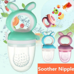 Baby Teether silikoonist lutt puuviljas&ouml;&ouml;tja toidun&auml;ksija s&ouml;&ouml;tja lutt nibu M sinine
