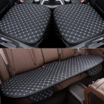 Luksusauto nahast istmekate Must autopadja kate Universaalne autopadja autoosad 3 Pack(2 front +1 rear )
