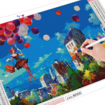 5D DIY teemanttikandid &otilde;hupall t&auml;ispuur K&auml;sit&ouml;&ouml; teemantmaal Maastiku mosaiikmaja kaunistus koduks Full Round (20X30CM)