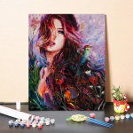 Maalimine numbrite j&auml;rgi DIY digitaalne &otilde;limaal K&auml;sitsi maalitud l&otilde;uendimaal Dekompressioon kodukaunistus 40x50cm no frame