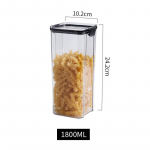 460/700/1300/1800 ML toiduainete s&auml;ilituskonteiner plastikust suletud purgid K&ouml;&ouml;k hoiukast l&auml;bipaistvad toidukanistri s&auml;ilituspaagid 1800ml