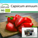 SAFLAX - Kinkekomplekt - Orgaaniline - Kuum t&scaron;illipipar - Barak - 15 seemet - Koos kinkekarbi, kaardi, etiketi ja potisubstraadiga - Capsicum annuum