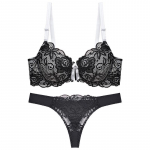 Julexy uustulnukad 2022 seksikas naiste rinnahoidjakomplekt BC Cup push up aluspesu ja alusp&uuml;kste komplekt intiimse stringi aluspesu komplekt 75B must