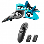 RC lennuk 2,4 GHz 6CH EPP RC Plane 4 mootoriga RC lennukim&auml;nguasjad t&auml;iskasvanud lastele funktsionaalsete gravitatsioonitundlike trikirullide jaheda valgusega blue-2 battery sinine