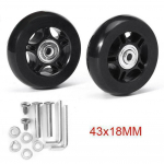 T&auml;iesti uued siseruumide pagasirattad, kohvri rattad, mustad 43mm*18mm