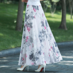 Suvine uus &scaron;ifoonist seelik pikk plusssuuruses seelik Bohemian Floral Big Swing Naiste rannaseelik pikk seelik Naiste A-kujuline seelik 3XL