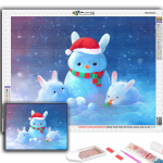 T&auml;ielik 5D teemantmaaling j&otilde;ulupuu J&otilde;uluvana lumememm 5D teemantmaal Full Round 20X30CM