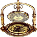 Messingist Vintage Victoria London 1876 lauakell ja riiulikell koos kompassiga Victoria aluskell