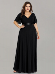 Ever-Pretty naiste suures suuruses kahekordne V-kaelusega &otilde;htupeokleit 5XL must