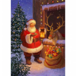 5D DIY J&otilde;uluvana Teemantmaal J&otilde;ulu multifilm Ristpistes Teemantmosaiik Talvine maastik Toakaunistus Seinakunst Kingitus Full Round 20x30CM