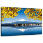 L&otilde;uendiprint JAPANESE FUJI Mountaini kollased lehed 60x40 sinine
