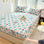 &Uuml;heinimese kaheinimesevoodi, 1 tk liibuva linaga madratsikate, &uuml;lipehme mikrokiust voodilina (Ilma padjap&uuml;&uuml;rita) 90x200cm