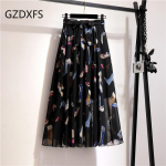 DX - uus Bohemian Chiffon poolpikk kleit kevadeks ja suveks Keskmise pikkusega k&otilde;rge v&ouml;&ouml;kohaga haldjas lilleline suur kiikseelik rannaseelik One size