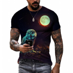 Loomingulised Looma Owl graafilised t-s&auml;rgid Meeste Mood Vabaaja Huvi 3D Prinditud Isiksus &Uuml;markaelus l&uuml;hikeste varrukatega T-s&auml;rgid S