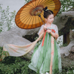 Hanfu t&uuml;druk Hiina stiilis riidest suvekleit Antiik Tang &uuml;likond super haldja kost&uuml;&uuml;m kleit v&auml;ikese t&uuml;druku merineitsi printsessi seelik aluspesu XS