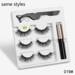 Makeup 3D Mink Cosmetic Smudge Proof Vedel silmapliiats Magnetic Eyelashes Set Pintseti kunstripsmed 004