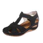 Suvised vintage sandaalid Naiste auto&otilde;mblus Casual Slope Heel Mugavad &otilde;&otilde;nsad sandaalid 35 must