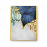 P&otilde;hjamaade sinised kuldsed fooliumijooned Kaasaegsed l&otilde;uendiplakatid Prindi Abstraktne Seinakunst Maaling Dekoratsioon Pilt Elutoa Kodukaunistus A4 21x30cm No Frame