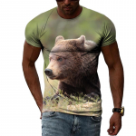 Suvised originaalsed Animal Beari graafilised t-s&auml;rgid Meeste vabaaja huvitav isiksus 3D-printiga O-kaelusega l&uuml;hikeste varrukatega T-s&auml;rk T&auml;navar&otilde;ivad S