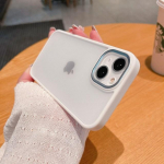 Moodne matt pooll&auml;bipaistev akr&uuml;&uuml;l p&otilde;rutuskindel telefoni&uuml;mbris iPhone'i jaoks 14 12 11 13 Pro Max Mini Xr X Xs 7 8 Plus metallist objektiivi k&uuml;ljeklahvid For iPhone 7 or 8 must