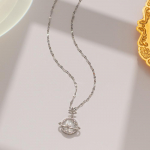 Titaanist terasest kerge luksuslik mikroinkrusteeritud ehtsa kullaga opaal-saturni kaelakee, peotarvikud, parim kingitus