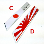 1 x metallist Jaapani lipu m&auml;rgi kleebis JDM auto taga-/k&uuml;lgukse/kere embleemi kleebis C