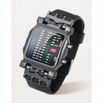 Moodne binaarne spordikell Meeste roostevabast terasest rihmaga loominguline LED-ekraan Kellad 30M veekindel digitaalne k&auml;ekell