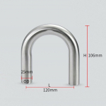304 Roostevabast terasest U-kujuline toru 180 kraadi toru 51mm 25mm