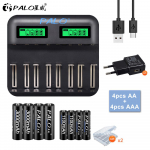 PALO LCD Smart laadija 1.2v nimh aa aaa laetavad akud 2a aaa Taskulamp Esituli