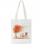 Love Elegant Bicycle Print Harajuku vabaaja naiste &otilde;lakottide suur mahutav kandekott Korduvkasutatavad naiste ostukotid 24*26cm