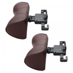 Nahkne auto peatoe kaelapadi Reguleeritava nurgaga autoistme peatoe padi konksuga peavalu leevendamiseks autohaiguse korral 2Pcs Leather Coffee