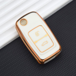 TPU Remote Flip Car Key Shell pult Chery Tiggo A5 A1 E5 A3 Fulwin Cowin EASTER Models 2009 kaanekorpuse kaitsja jaoks Style A Key Case valge