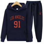 Meeste komplektid LOS ANGELES 91 Prindiga dressipluus Spordikost&uuml;&uuml;m, 2-osaline komplekt Hoodid Dressipluus+P&uuml;ksid &Uuml;likond Hoodie Spordir&otilde;ivad Jooksmine S