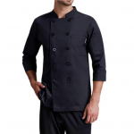 Standkrae pikkade varrukatega Kahe rinnaga plaaster tasku Koka vormiriietus Naiste meeste teenindus Pagari&auml;ri hingav kokas&auml;rk T&ouml;&ouml;riided 4XL valge