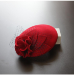 Pulmam&uuml;ts Naistele Fascinatorid Pillbox-m&uuml;ts Lillega 100% Austraalia Vill Kirikum&uuml;ts Baret Kokteilipidustus Viltfedoorad M&uuml;ts red