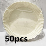50/100 TK Air Fryer p&auml;rgamentpaber, nakkumatu &uuml;hekordne &otilde;hufrit&uuml;&uuml;ri paber/&otilde;hkfrit&uuml;&uuml;ri perforeerimata p&auml;rgament 50pcs looduslik