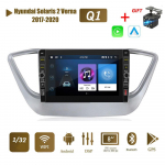 8-tolline Wifi 2Din Android-autoraadio multimeediumivideopleier Hyundai Solaris 2 Verna 2017-2020 jaoks koos nupunupuga Carplay GPS 2+32GB 1+32GB