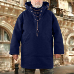 Meeste mood, soe villane kapuuts, pullover Viking pitsitud, paks anoraki keskaegne mantlid, cosplay kost&uuml;&uuml;m 4XL