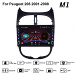 Peugeot 206 2001-2008 jaoks koos nupu nupuga Android autoraadio multimeediumipleier Navigatsioon stereo GPS 2 Din Carplay 2+32GB 1+16GB