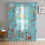 Keemiline katse Multifilm t&uuml;ll-aknakardinad Elutoa Organza l&otilde;ng L&auml;bipaistev Voile kardin Magamistuba K&ouml;&ouml;k Kodusisustus Drape W135 x H115cm x1