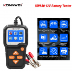 KONNWEI KW650 6V 12V autoaku tester 100 kuni 2000 CCA mootorratta automaatse aku anal&uuml;saatori auto mootori v&auml;ntamise laadimise testimise t&ouml;&ouml;riist must