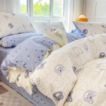 Puhas puuvillane neljaosaline lilleline voodilina tekikate tekikate lina voodipesu &uuml;li&otilde;pilaste &uuml;hiselamu kolmeosaline tekikott 1.5m/1.8m bed type 4PCS