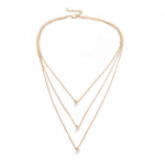 Mitmekihiline peokohting Ehted Naiste Kolm Rhinestones Choker kaelakee