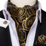 100 v&auml;rvi meeste siid Ascot Cravat vintage lips Paisley sall Hanky ​​mansetin&ouml;&ouml;pide komplekt AS-1058