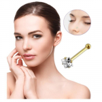 Kalliskividest ehete nina augustamine 9 kat kullast kuupmeetrist tsirkooniumoksiidist CZ Square 1,5 mm pross