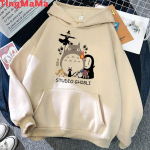 Anime Miyazaki Hayao Jaapani pusad Unisex graafiline anime Unisex dressipluusid pluss suurusega harajuku Unisex kapuuts 4XL beige